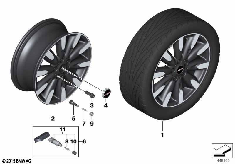 Genuine 17" Light Alloy Disc Wheel Polished Black 7Jx17 ET55 36 11 6 855 111 view 2