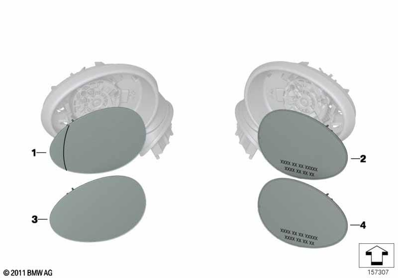 Genuine Wide Angle Blind Spot Mirror Glass Left N/S Passenger 51 16 2 755 625 view 2