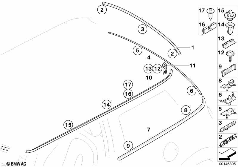 Genuine Replacement Exterior Body Trim Clip 51 31 7 113 199 view 2