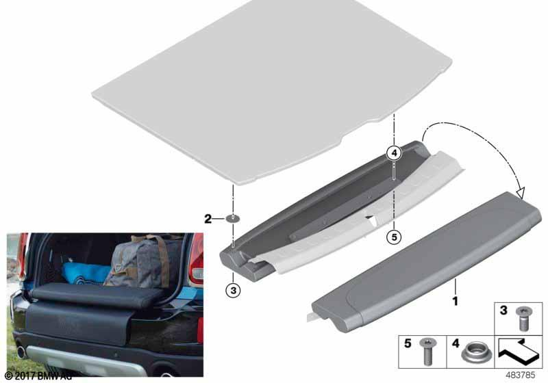 Genuine Cooper Outer Support For Picnic Bench / Trunk Floor 51 47 7 465 734 view 2