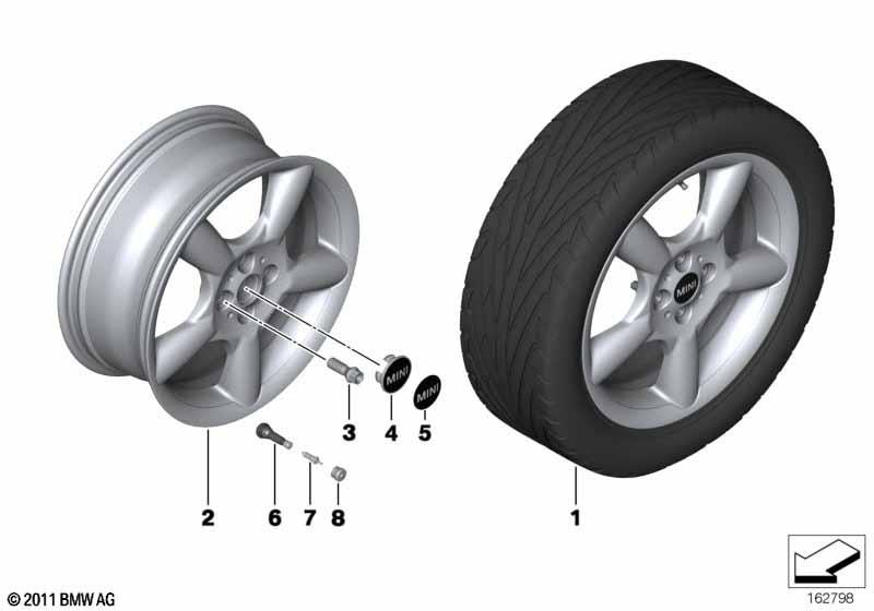Genuine 17" Inch Alloy Wheel 5-Star Pace-Spoke R110 Silver 36 11 6 777 960 view 2