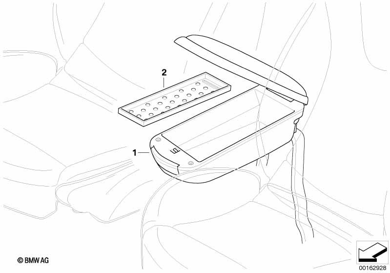 Genuine Front Leather Centre Arm Rest+Storage Compratment 52 16 0 429 935 view 2