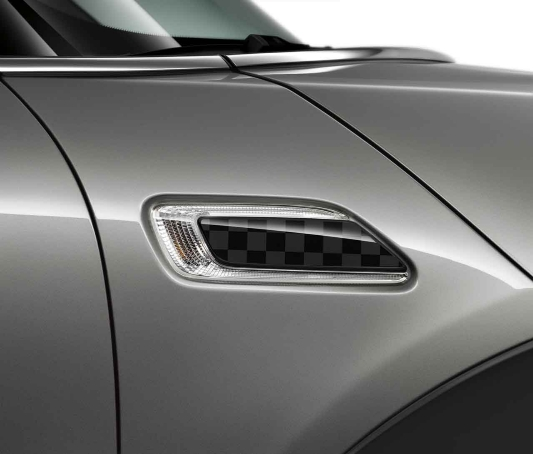 Genuine Clubman Chequered Black/Grey Style Pack - Mirror Covers + Lock Caps view 2