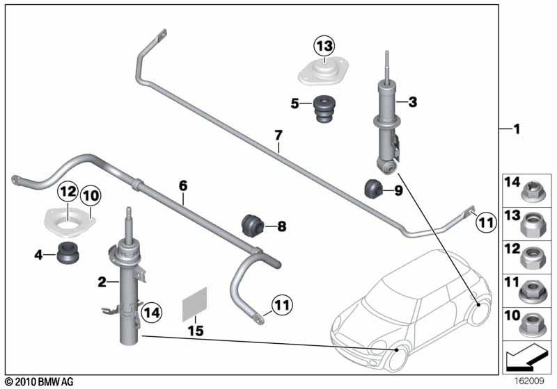 Genuine JCW Spring Strut Shock Absorber Front Left 31 31 6 782 719 view 2