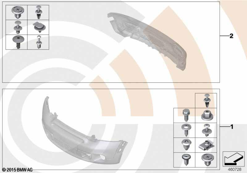 Genuine Set of Mounting Parts Bumper Installation Fitting Kit 51 11 2 411 406 view 2