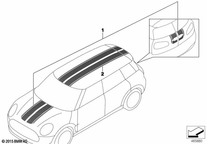 Genuine Sport Stripes Set White Roof Kit 51 14 2 413 158 view 2