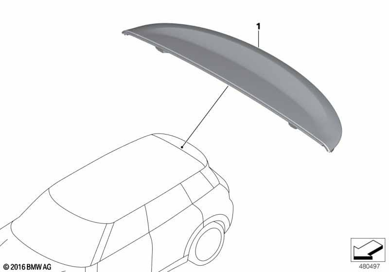 Genuine JCW Primed Trunk Lid Rear Spoiler 51 12 7 448 154 view 2