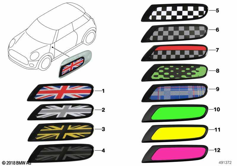 Genuine Side Scuttle Wing Trim Cover Set With Pad Union Jack 51 13 2 410 448 view 2