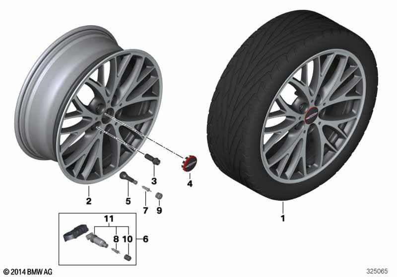 Genuine 18" Light Alloy Rim Disc Wheel Polished Black 7J ET 54 36 11 6 858 705 view 2