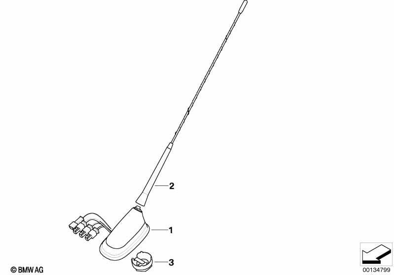 Genuine Antenna / Aerial Top Fixing Nut 65 20 6 925 347 view 2
