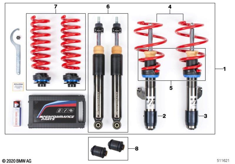 Genuine Sport Suspension Retrofit Kit Shock Absorbers M 33 50 2 413 033 view 2