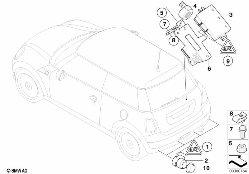 Genuine Park Distance Control PDC Ultrasonic Sensor Rear Black 66 20 9 196 705 view 2