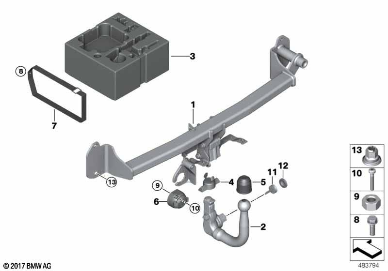 Genuine Rear Carrier Ball Hitch 71 60 6 870 724 view 2