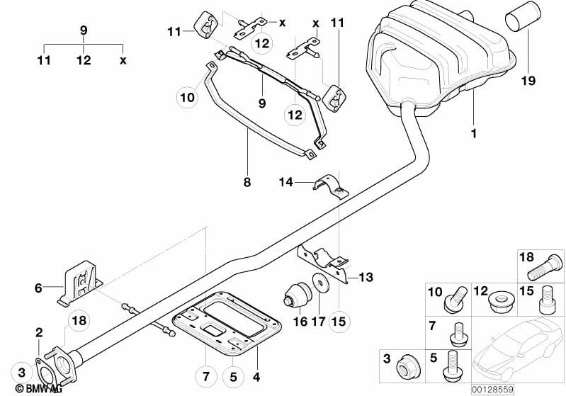 Genuine Exhaust Tailpipe Trim Chrome 72mm Stainless Steel 82 12 2 210 099 view 2