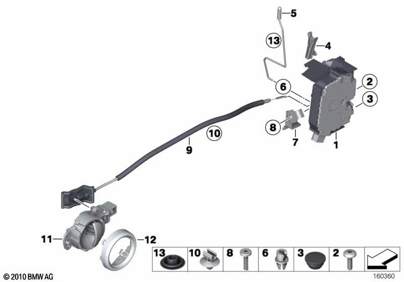 Genuine Lock Bowden Cable For Front Inner Door Handle Opener 51 21 2 754 525 view 2