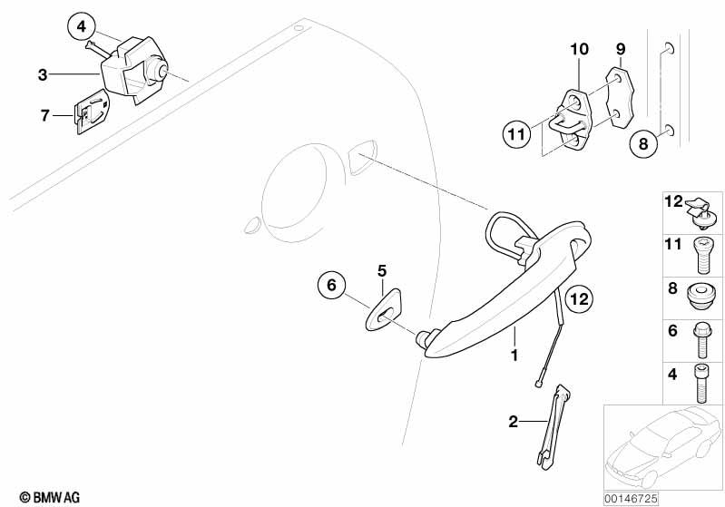 Genuine Door Handle Bracket Chrome 51 21 7 198 472 view 2