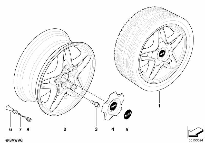 Genuine 16" Inch Light Alloy Wheel S-Winder R102 Silver 36 11 6 768 584 view 2