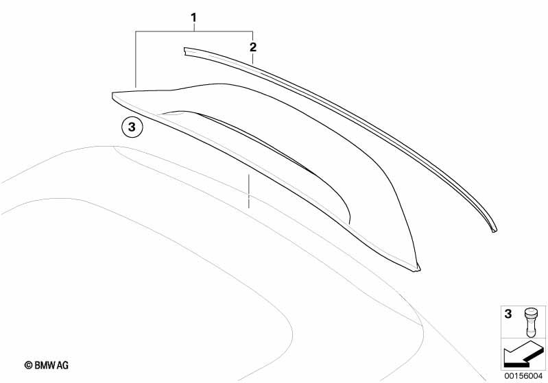 Genuine Rear Windscreen Top Rubber Seal Cover Weatherstrip 51 31 7 151 130 view 2