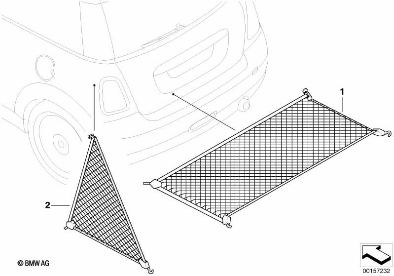 Genuine Boot/Trunk Cargo/Luggage Safety Net 51 47 2 754 569 view 2