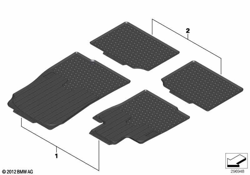 Genuine All Weather Floor Mats Set Rear 51 47 2 181 810 view 2