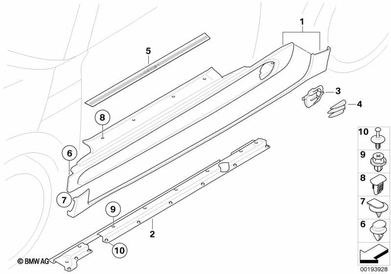 Genuine Air Inlet Door Sill Carrier Piece Right O/S Driver 51 71 0 414 452 view 2
