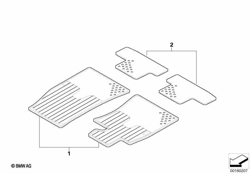 Genuine All Weather Front Floor Mat Set 51 47 2 243 917 view 2
