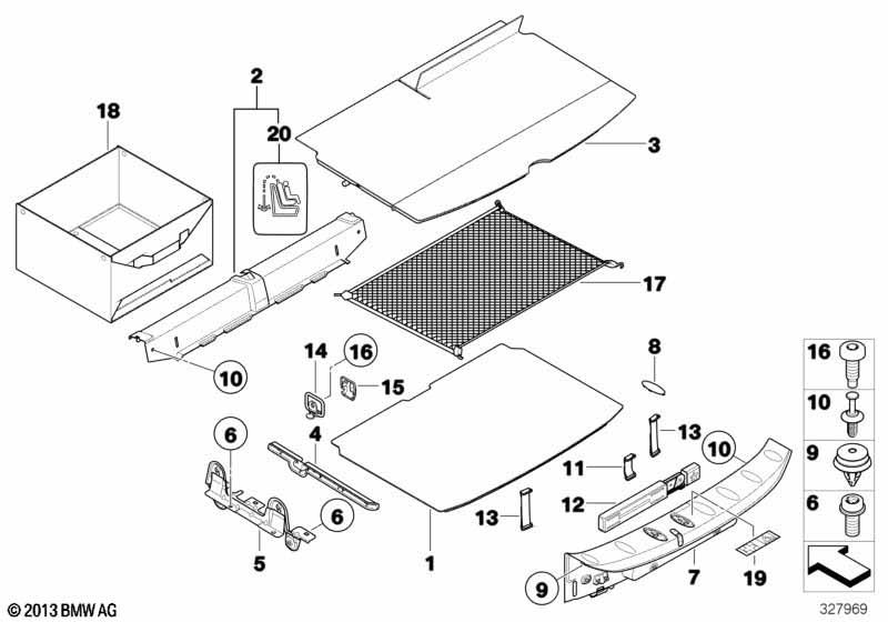 Genuine Car Boot Floor Luggage/Cargo Safety Net 51 47 2 757 342 view 2