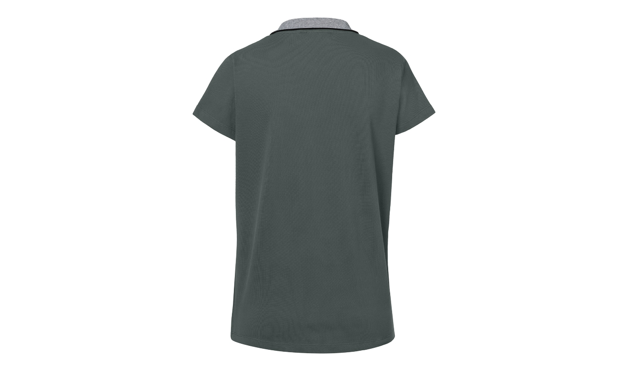 Genuine Womens Polo Shirt Tee Top Striped Collar Sage    view 2