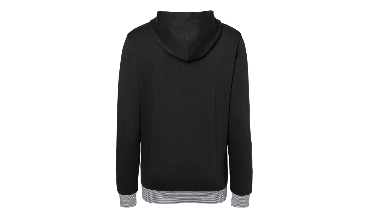 MINI Genuine Mens Zip Hoodie Sweatshirt Striped Binding Black    view 2