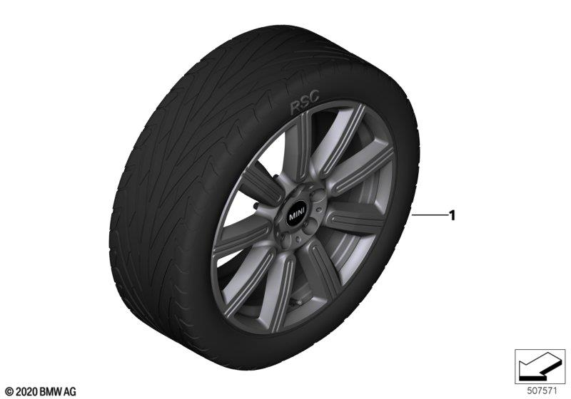 Genuine Multiray Spoke Rim Tyre Set Wheel x4 Summer 18" 36115A19FD9 view 2