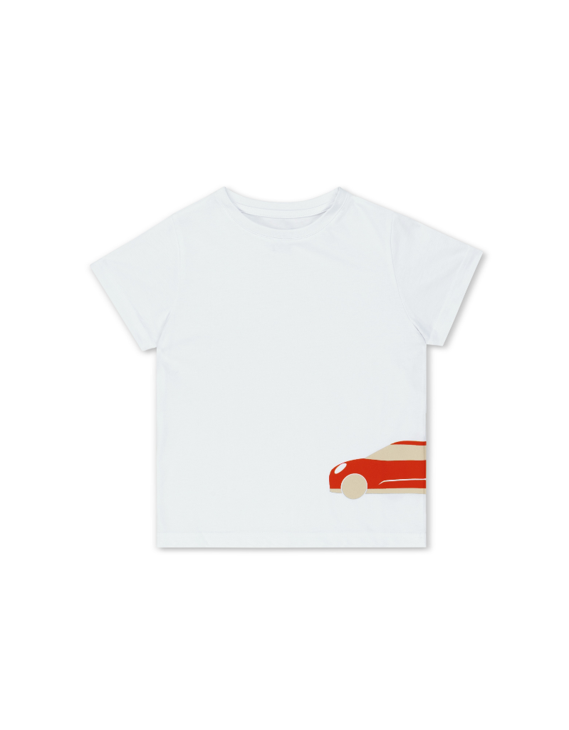Genuine Childrens Kids T Shirt Tee Top Car Silhouette White Rebel Red view 2