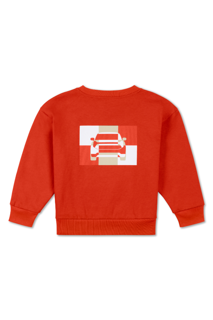 Genuine Childrens Kids Sweatshirt Car Tile Wing Logo Cotton Rebel Red view 2