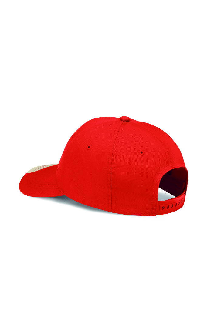 Genuine Baseball Cap  Panel Car Face Detail Rebel Red Vibrant Silver view 2