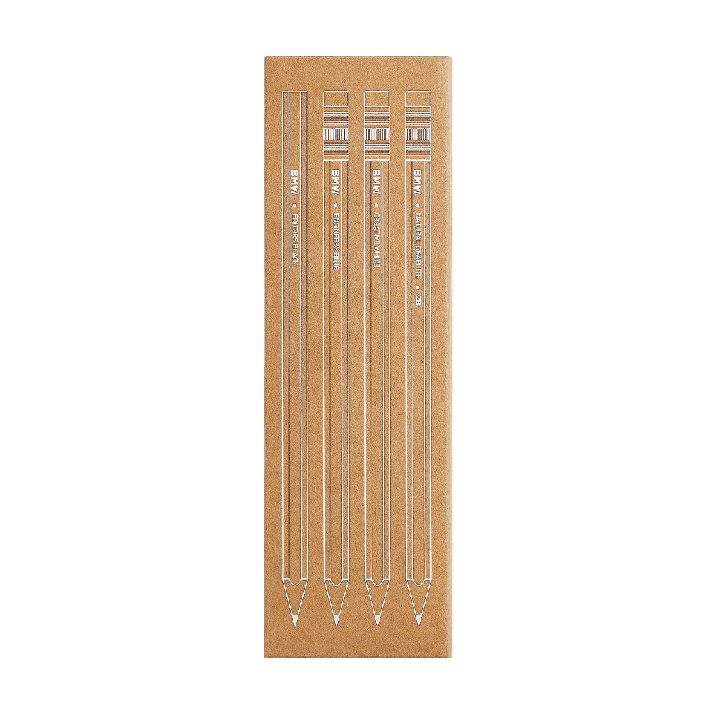 Genuine Pencil Set 4 Pieces Wood Blue White Black Grey Writing 80 24 5 B38 DC5 view 2
