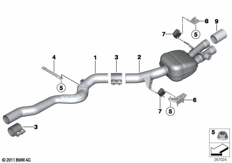 Genuine Tailpipe Trim Exhaust Replacement Fits F10 F06 F06 LCI 18307849341 view 2