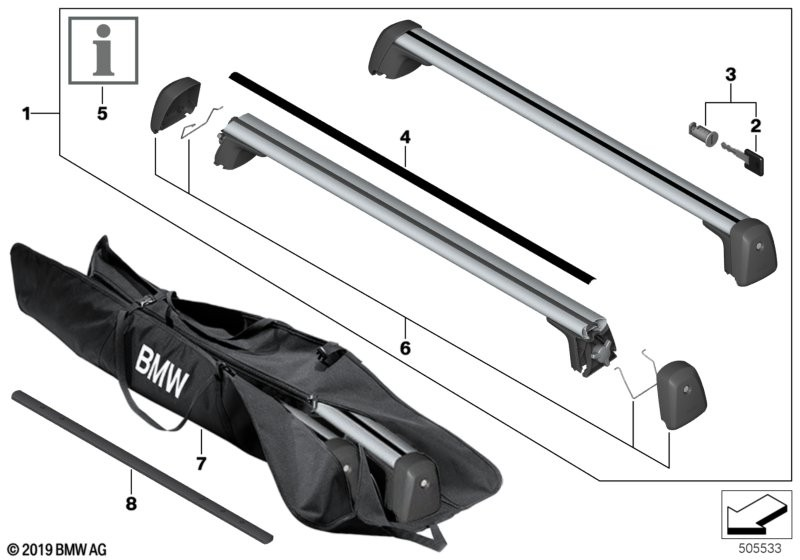 Genuine Roof Rack Rails Support Carrier System Fits G61 G99 82705A69955 view 2