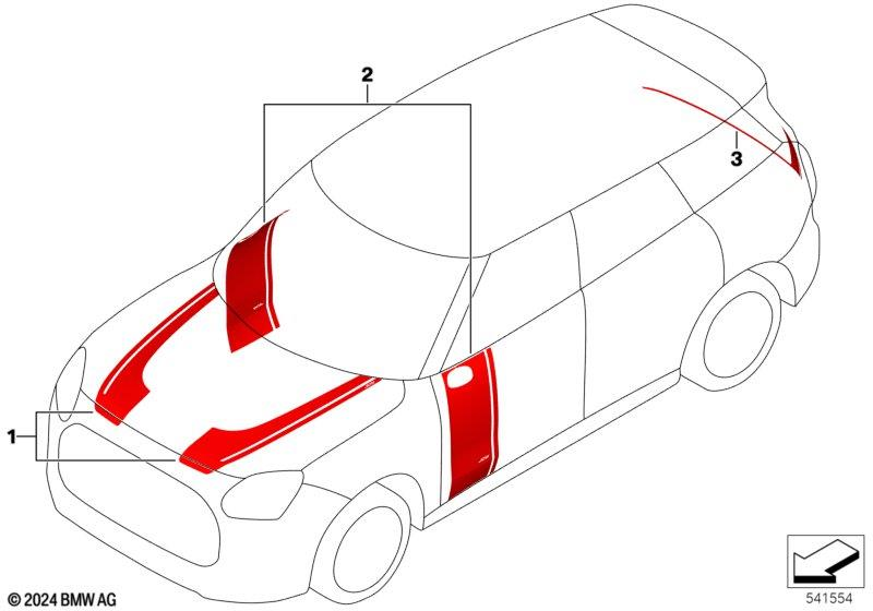 Genuine JCW Right Left Side Adhesive Film Customised Fits U25 51145B3F096 view 2