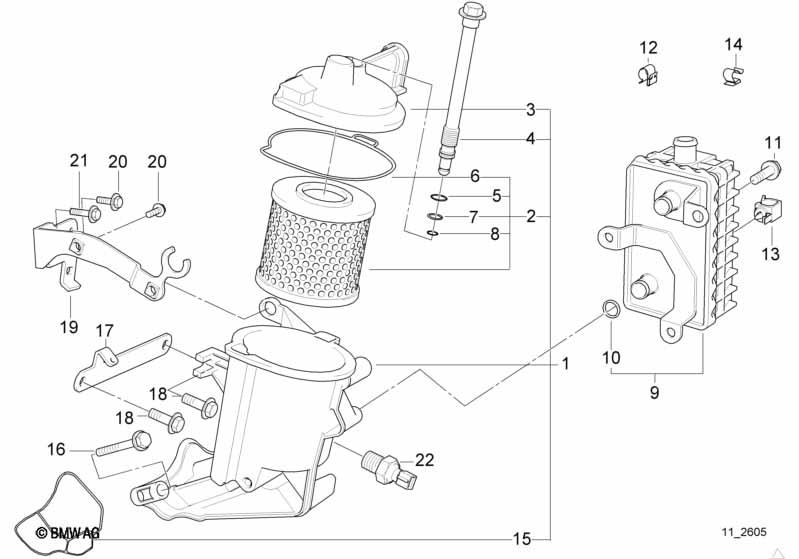 Genuine Set Oil Filter Element 11 42 2 245 406 view 3
