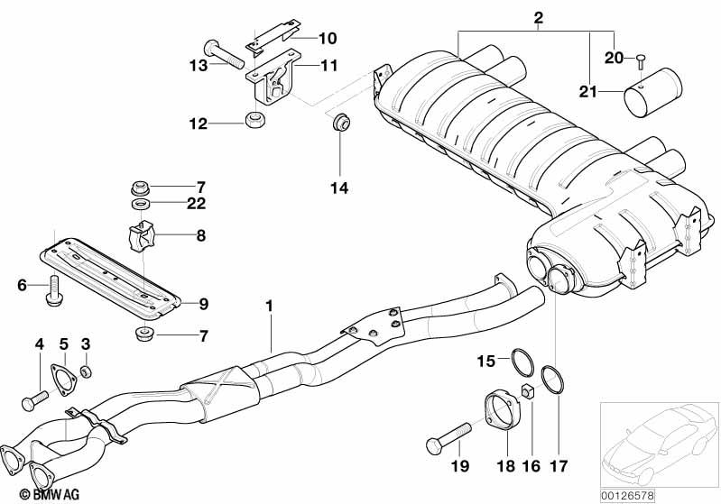 Genuine Exhaust Rear Tail Pipe 18 10 7 832 644 view 3