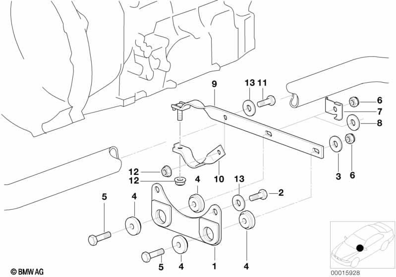 Genuine Exhaust System Suspension Support Bracket 18 30 1 432 596 view 3