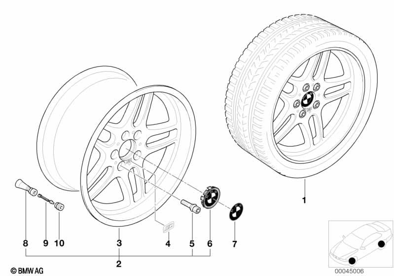 Genuine Alloy Wheel x1 18" M Parallel Spoke 37 Rear 36 11 2 229 640 view 3