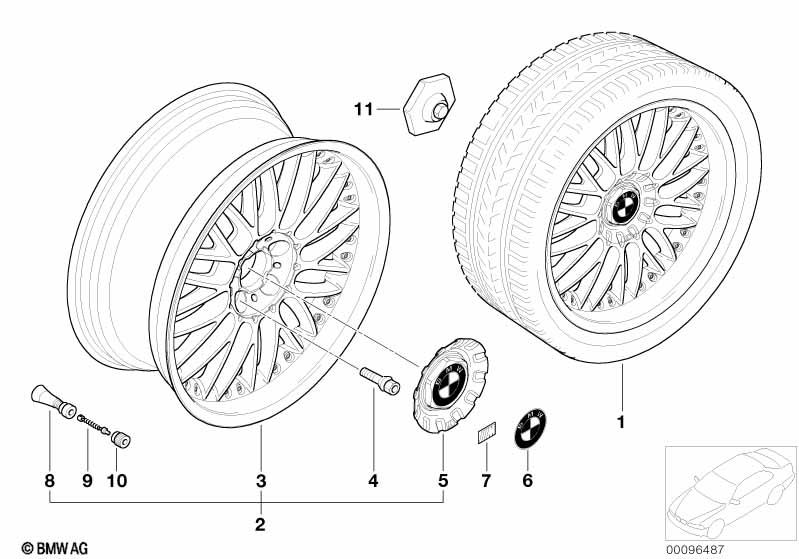 Genuine M Cross-Spoke 101 Wheel Cover Hub Cap 36 13 6 757 372 view 3