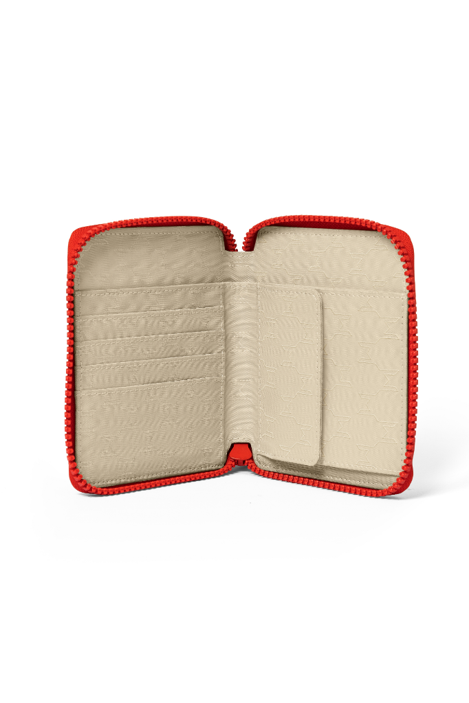 Genuine Wallet Outline Print Rebel Red Zip 4 Card Slots Coin Pocket 80 21 5 B32 0C2 view 2