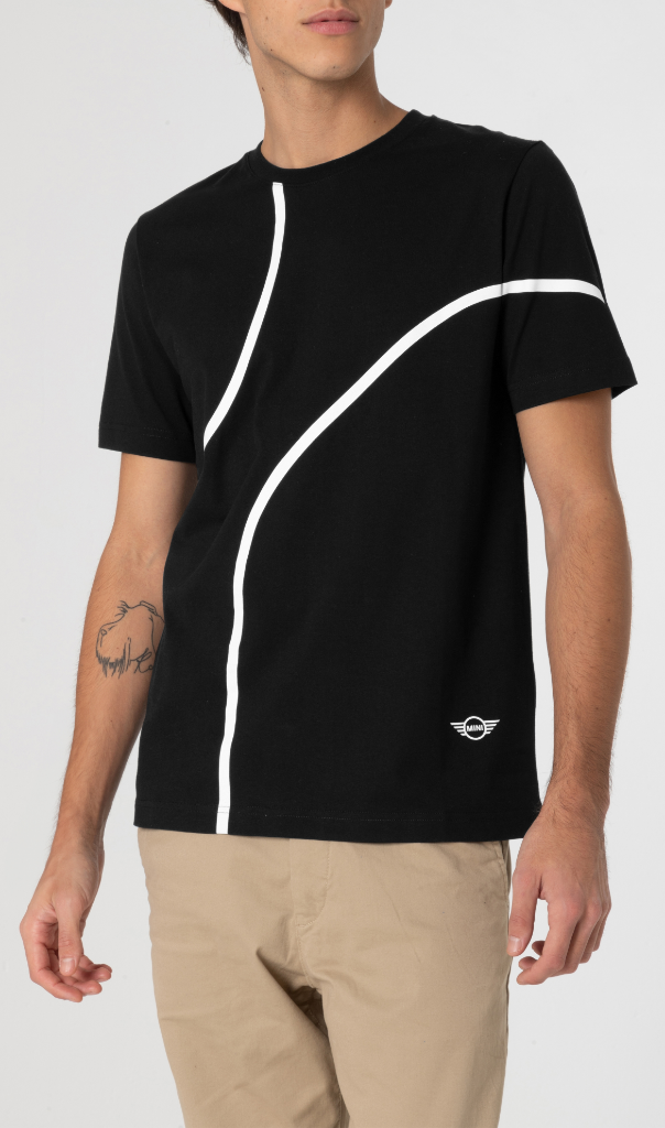 Genuine Mens T Shirt Tee Top Outline Print Wing Logo Cotton Black White view 2