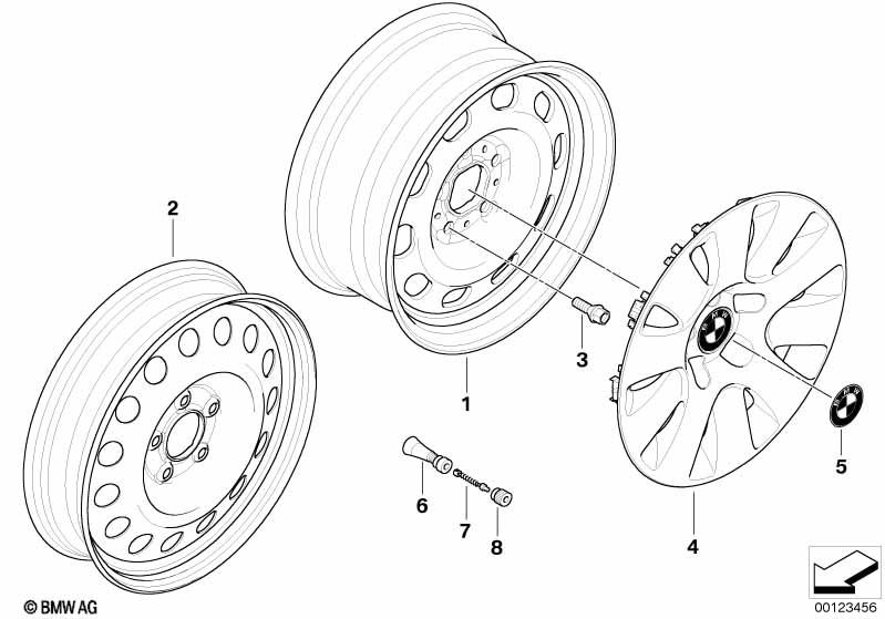Genuine Steel Wheel Cover Trim Hub Cap 16" Fits E60 E60 LCI 36136768525 view 2