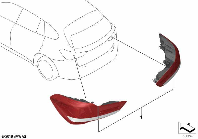 Genuine Rear Light Retrofit Kit Facelift Replacement Fits F48 63132473550 view 2