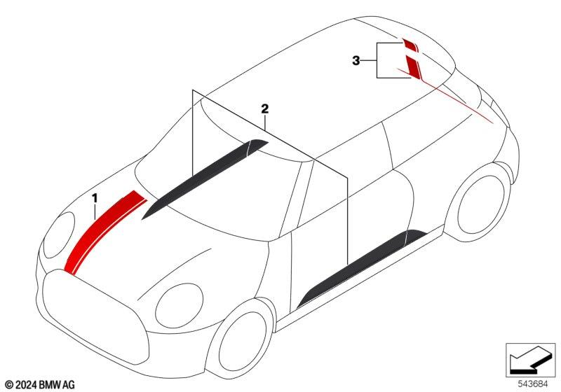 Genuine JCW Engine Carrier Adhesive Film Customised Fits F67 51145B4EAB0 view 2