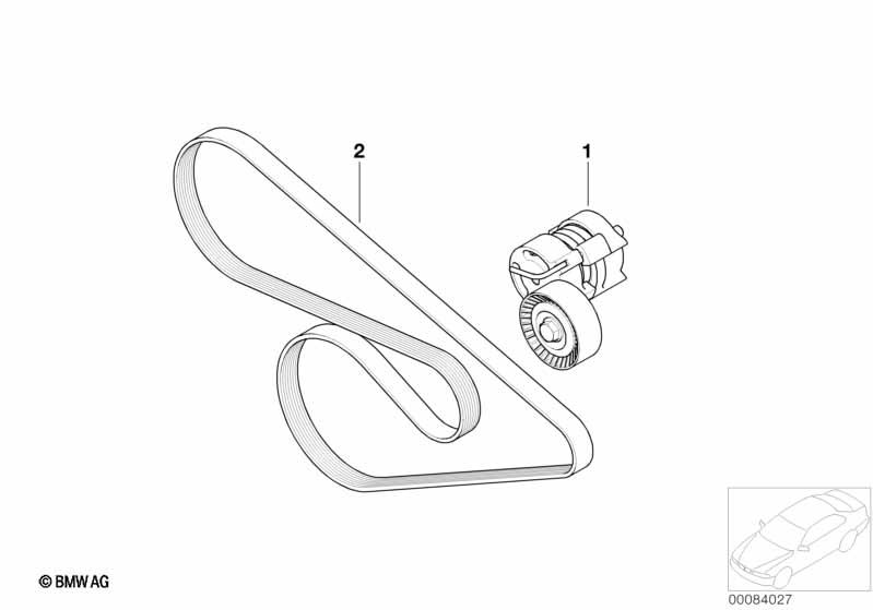 Genuine Climate Compressor Drive Ribbed V-Belt 11 28 7 631 811 view 3