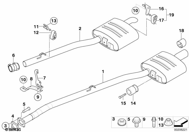 Genuine Exhaust Tailpipe Trim Chrome 18 30 7 535 418 view 3