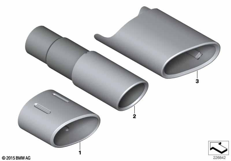 Genuine Exhaust Tail Pipe Trim Silver 18 30 7 618 463 view 3